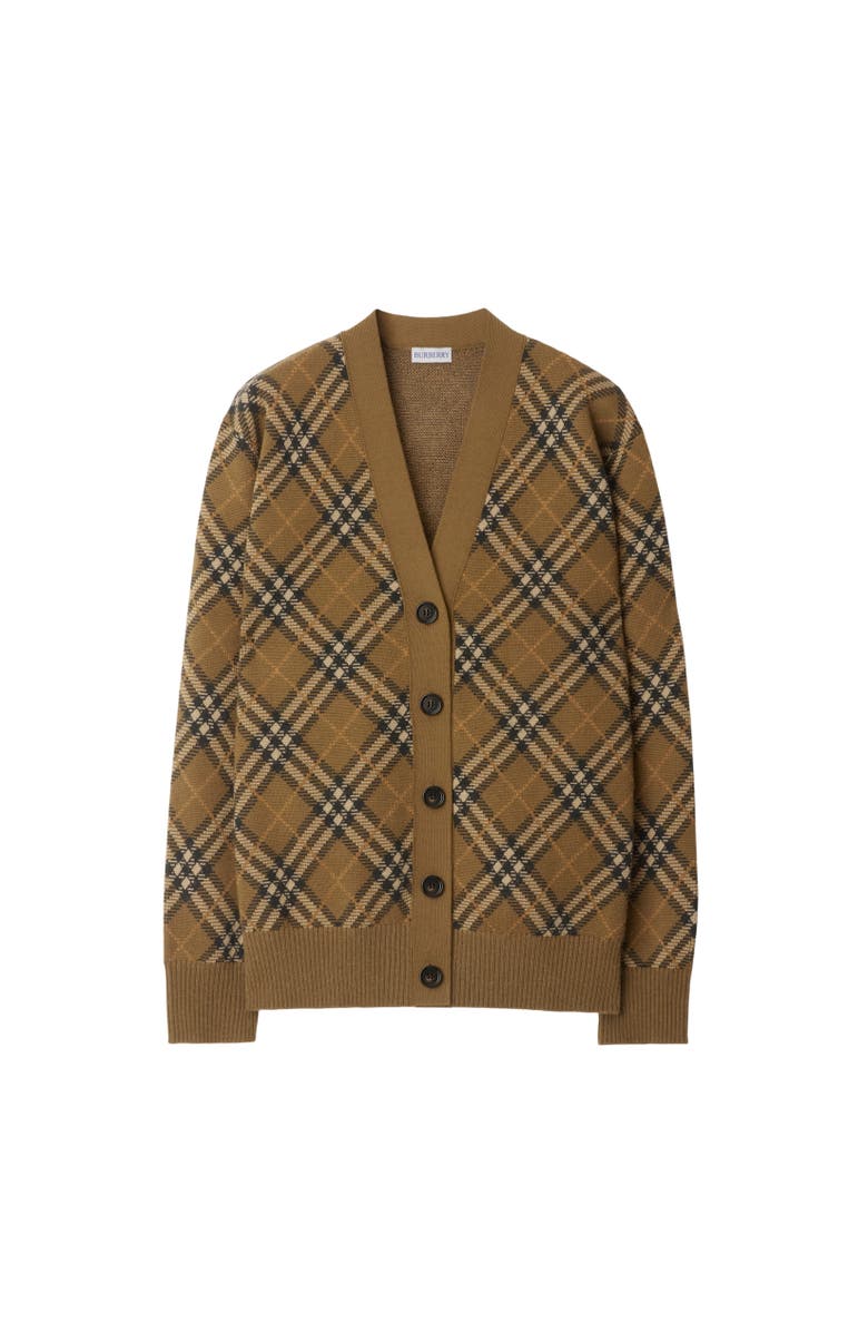 Burberry Check Wool Mohair Blend Cardigan, Alternate, color,