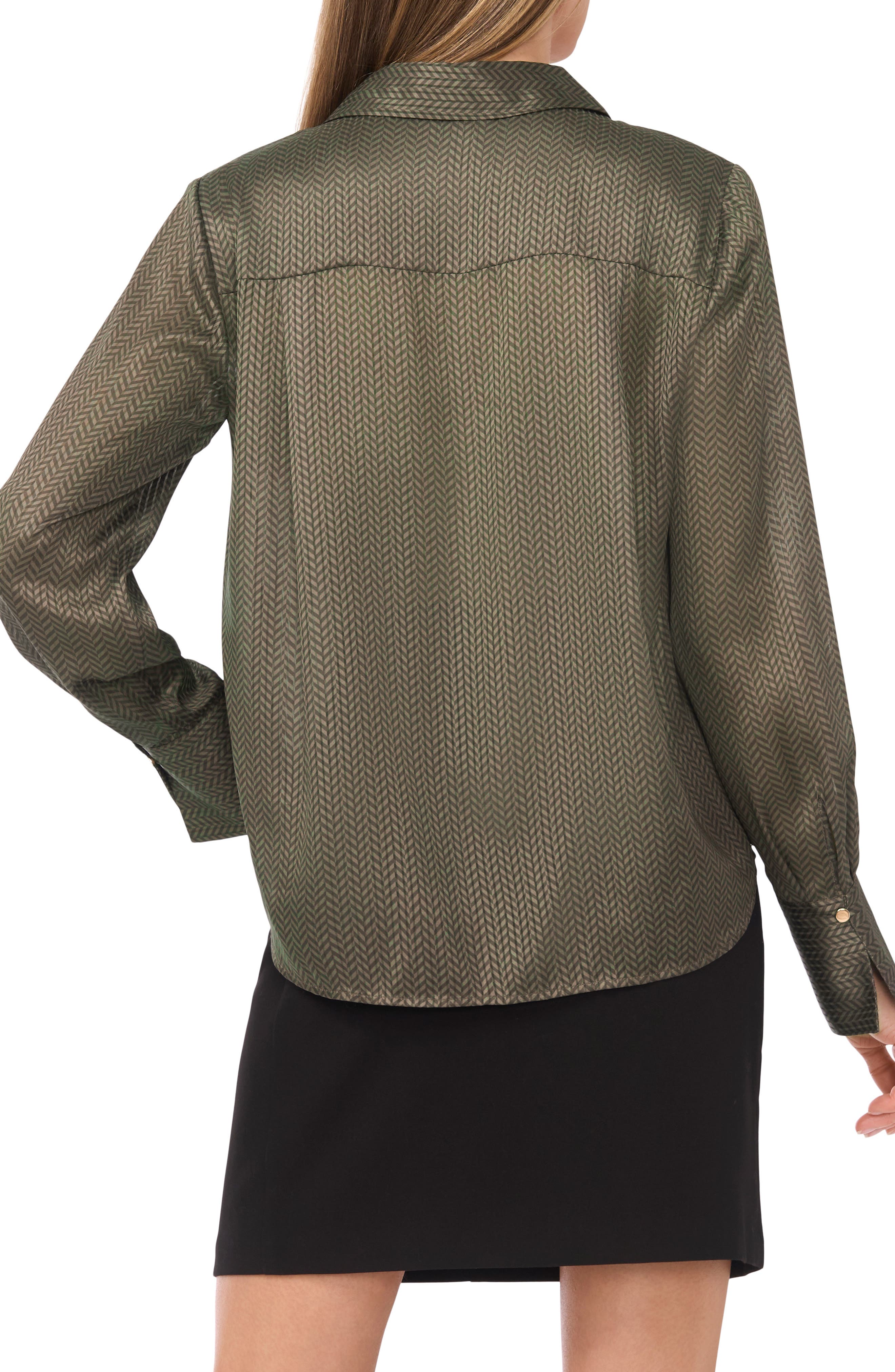 Collared Herringbone Popover Top - image 2