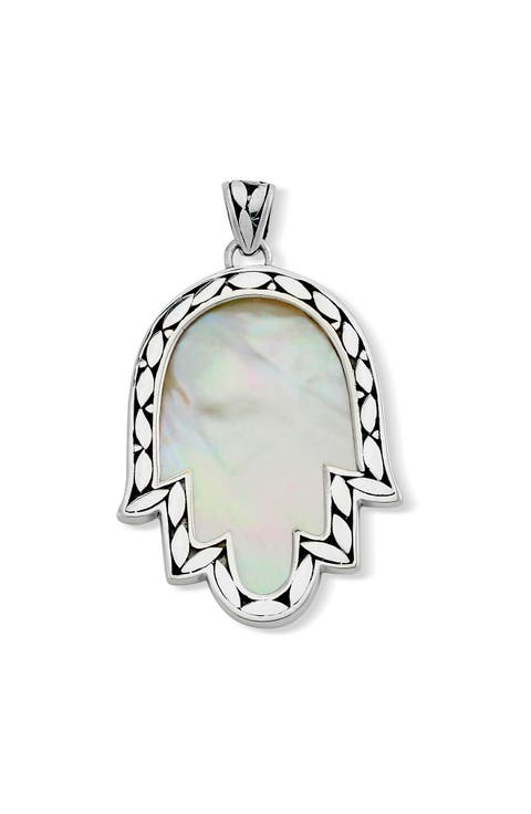 Mother of Pearl Hamsa Pendant