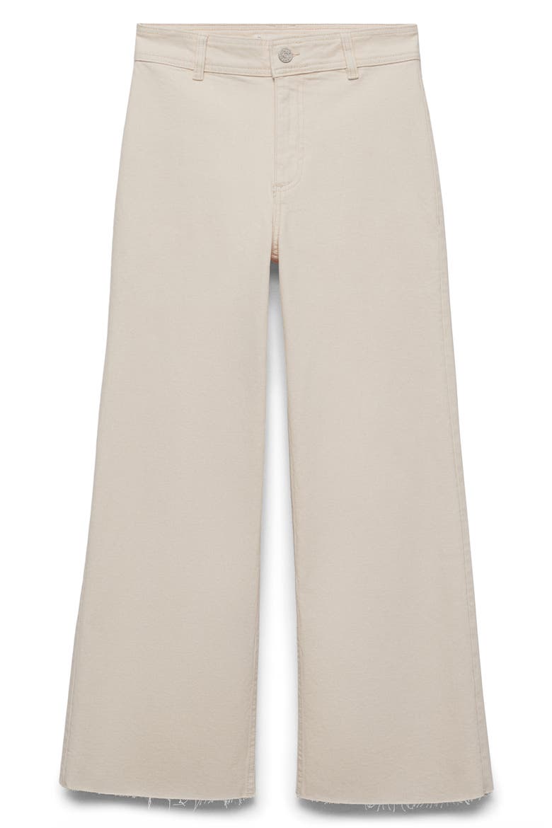 Catherin Raw Hem High Waist Wide Leg Culotte Jeans, Alternate, color, OFF WHITE