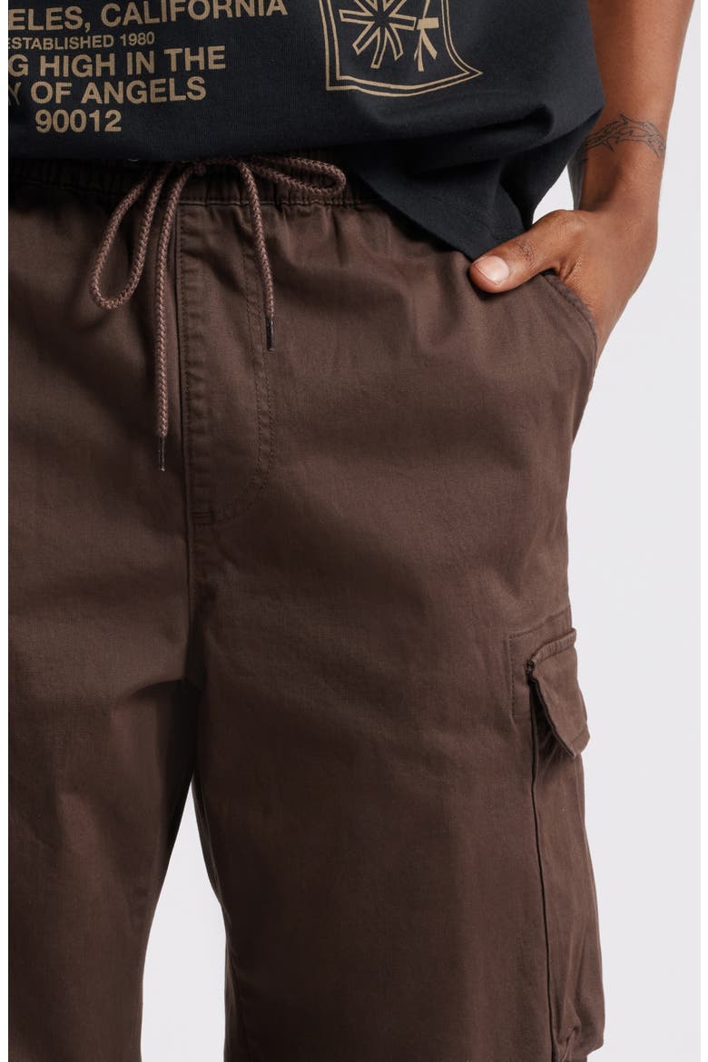 Brody Wide Leg Drawstring Cargo Pants, Alternate, color, BROWN