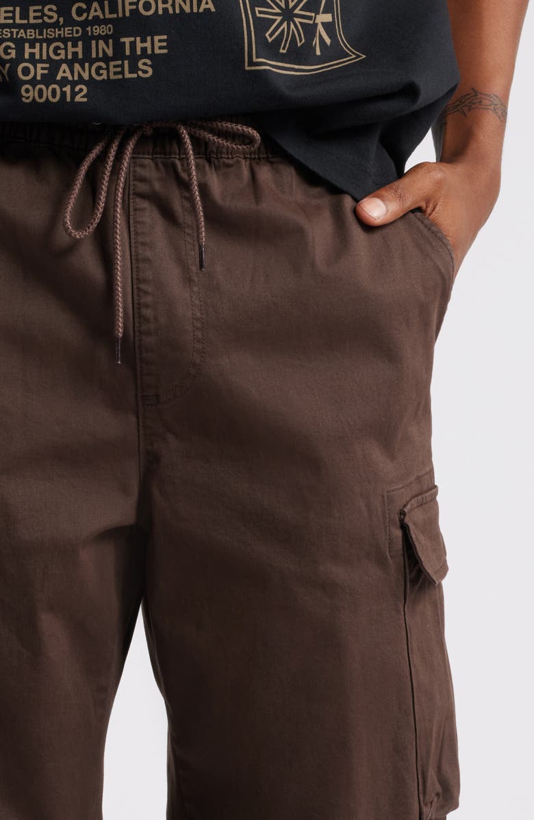 PacSun Brody Wide Leg Drawstring Cargo Pants, Alternate, color, Brown