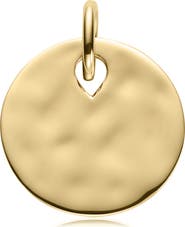 Monica Vinader Engravable Hammered Pendant Charm