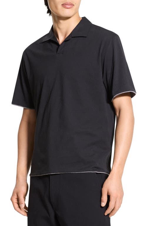 Theory Double Layered Johnny Collar Polo Shirt