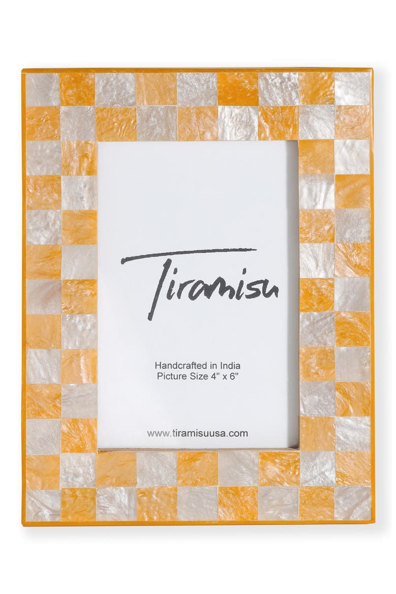 Resin Checkered Picture Frame, Alternate, color, YELLOW
