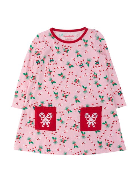 Holiday Knit Long Sleeve Applique Pocket Dress
