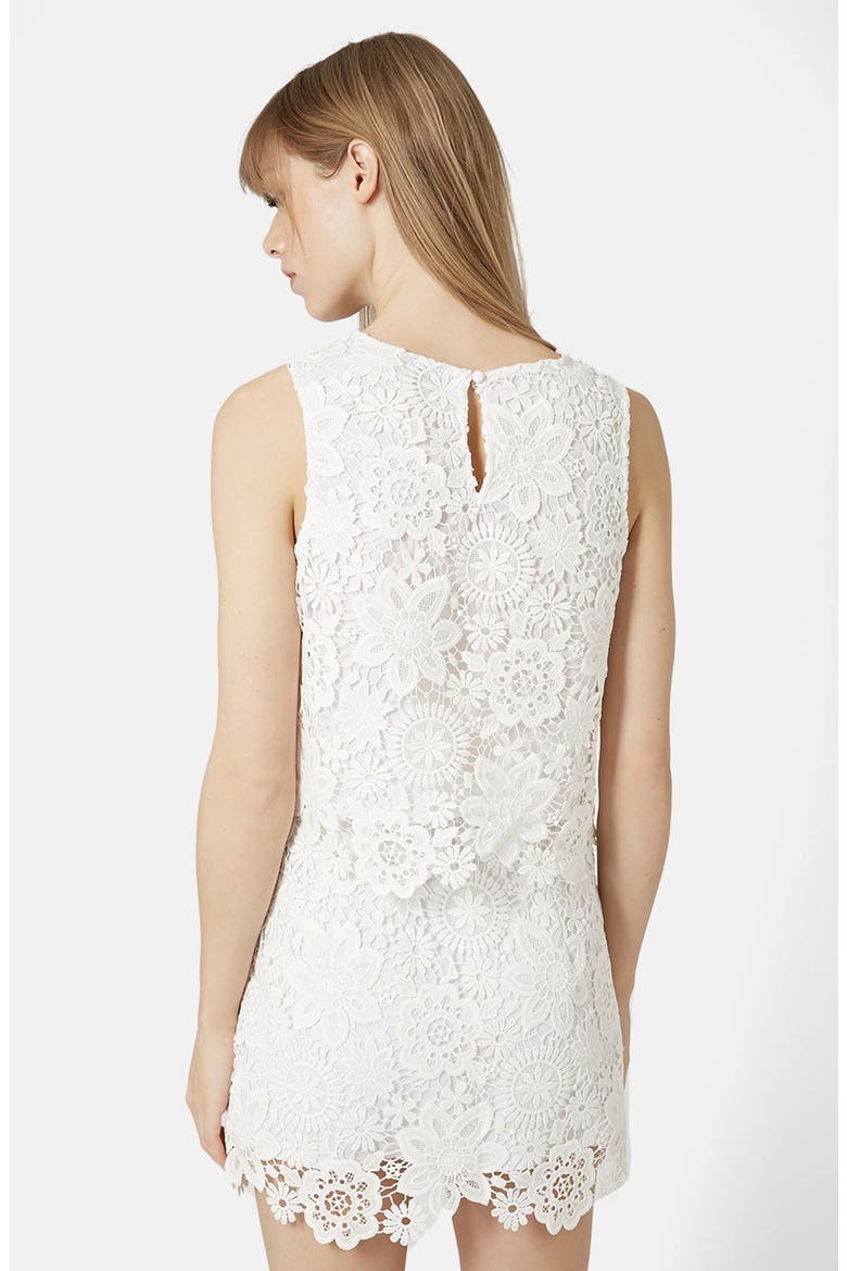 Crochet Lace Shell Top, Alternate, color, WHITE