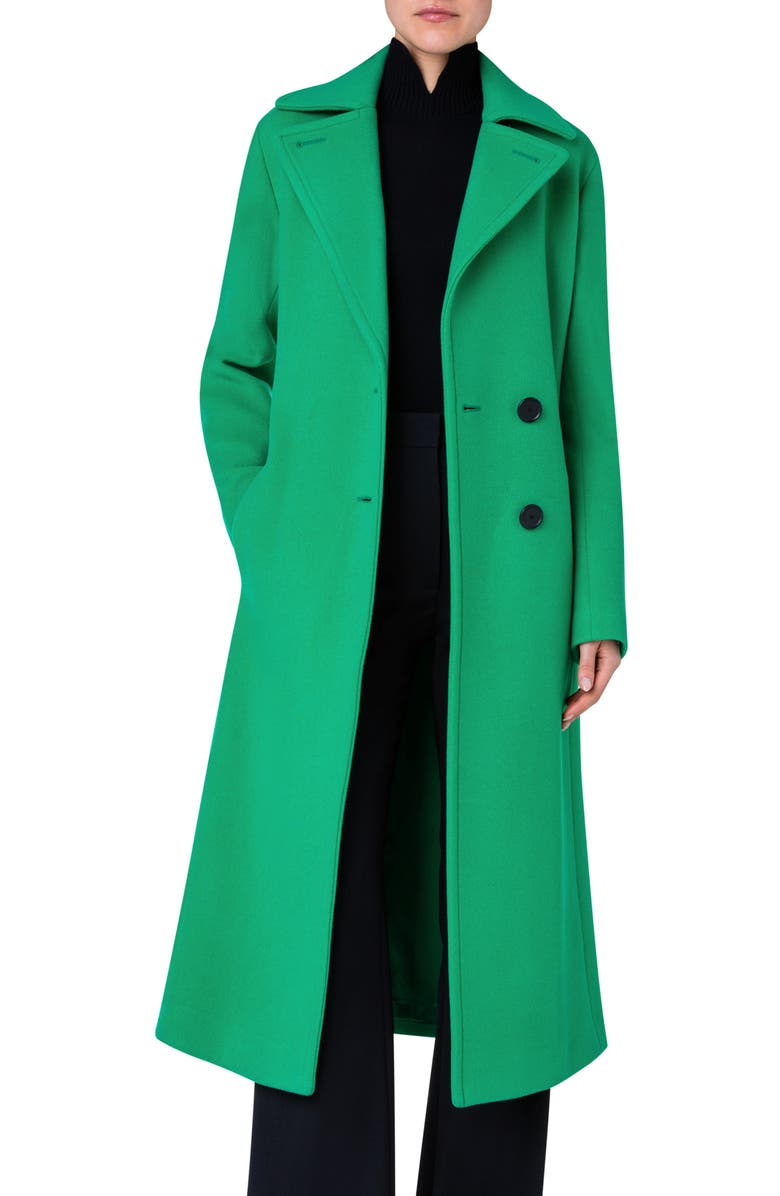 Akris punto Wool Blend Belted Coat, Main, color, 