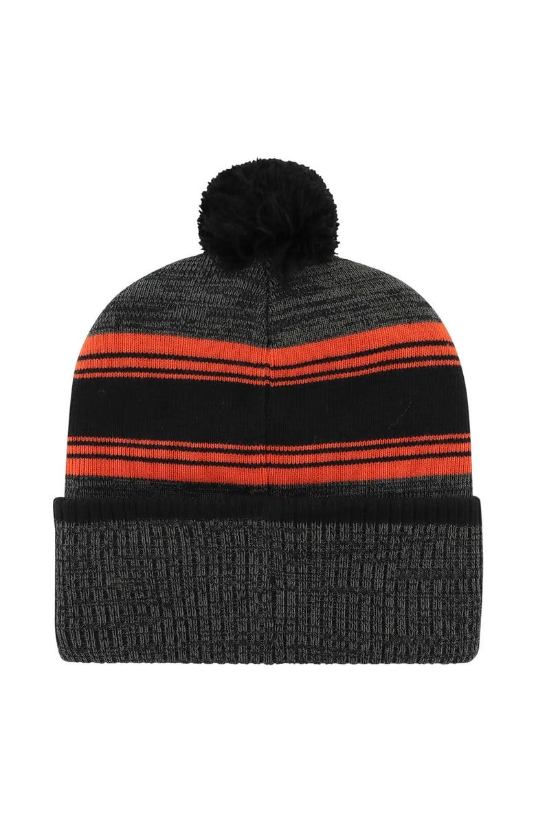 '47 Men's '47 Black Cincinnati Bengals Fadeout Cuffed Knit Hat with Pom, Alternate, color, 