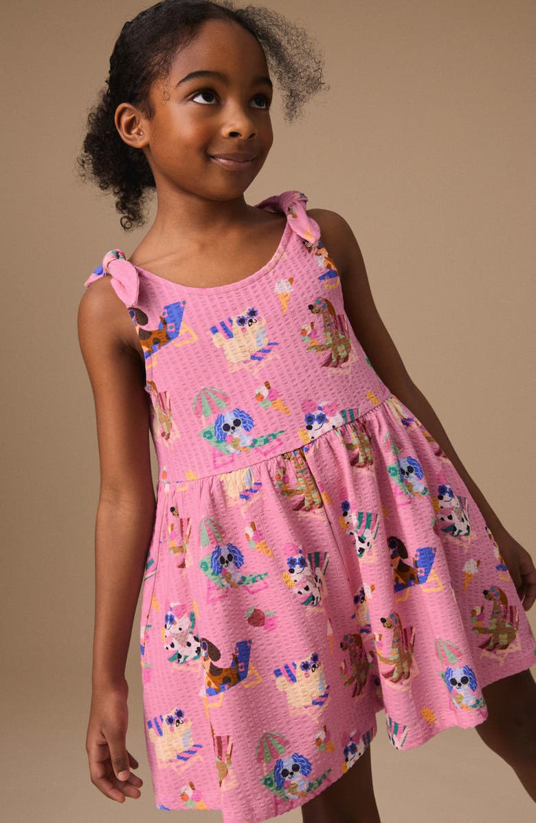 NEXT Kids' Tie Strap Romper, Alternate, color, Pink