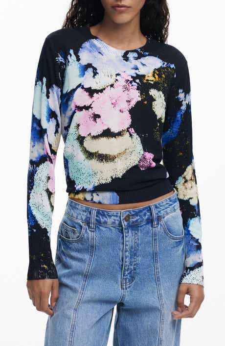 Desigual Abstract Print Crewneck Sweater
