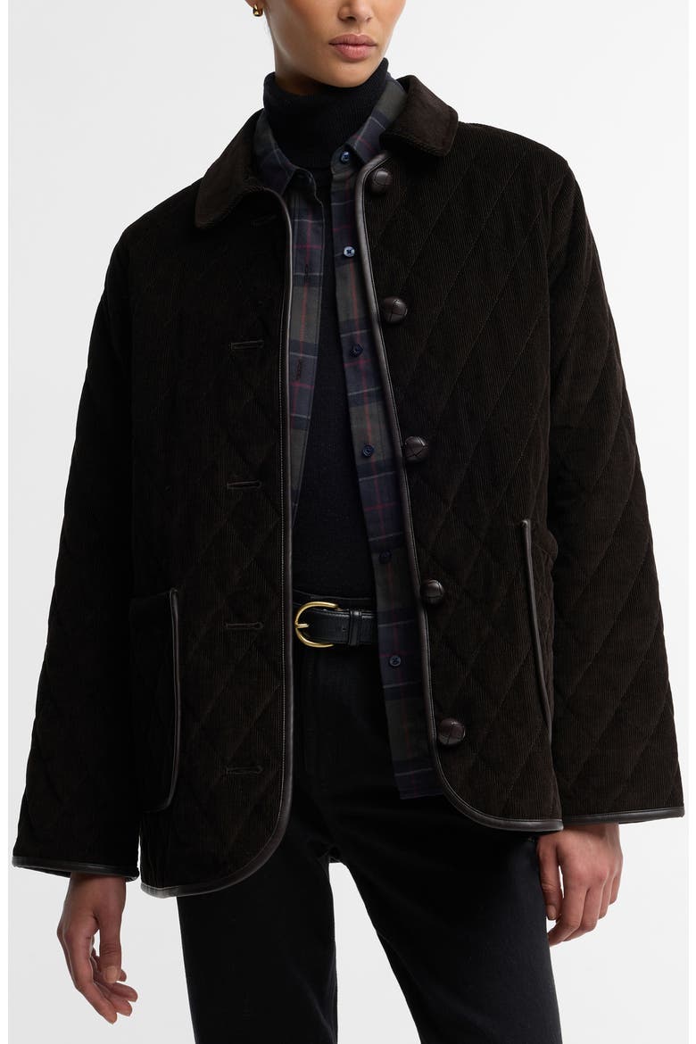 Marlow Quilted Corduroy Jacket, Main, color, DK BROWN/ SHADOW CLASSIC