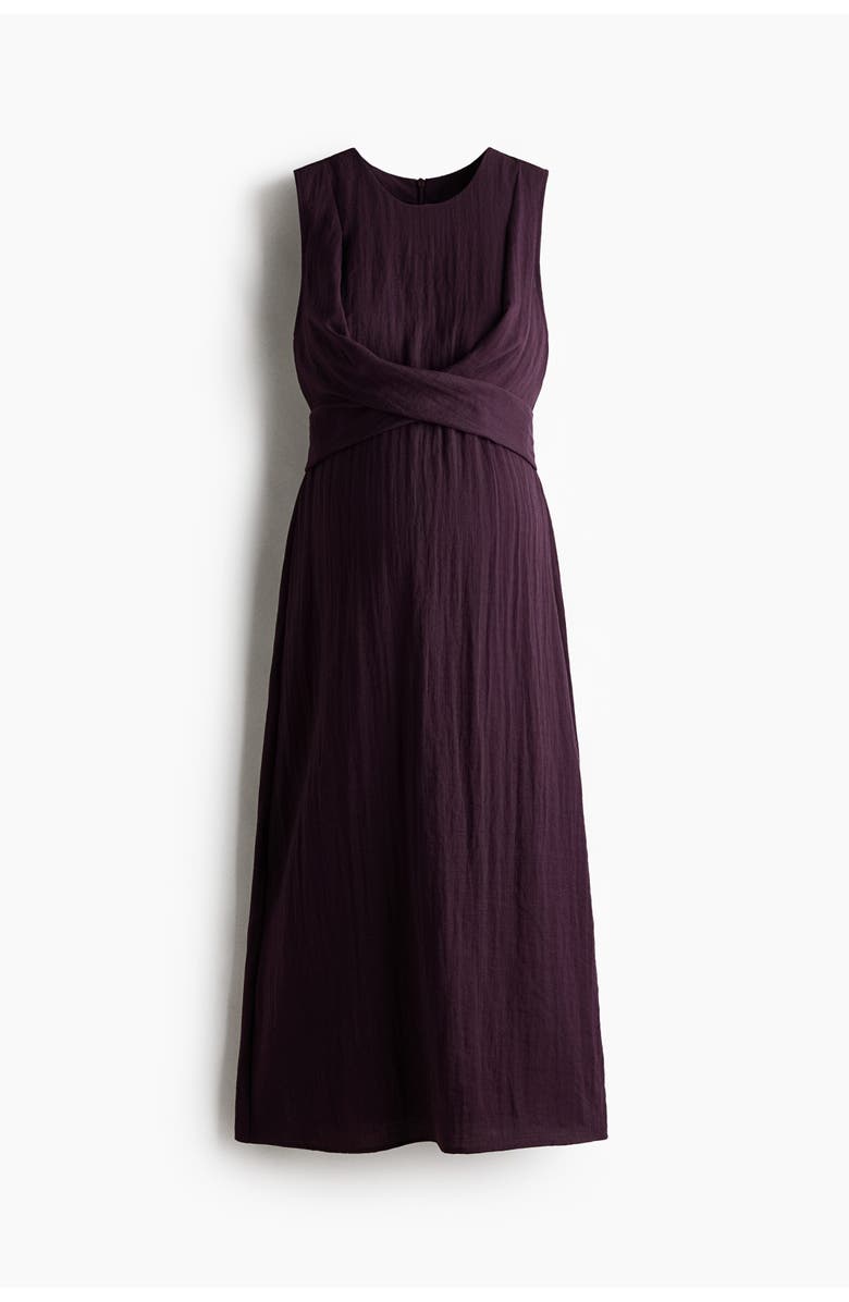H&M Mama Tie-back Nursing Dress, Main, color, Dark Plum Purple