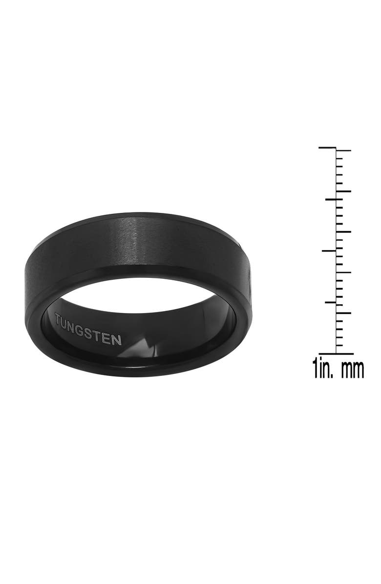 HMY JEWELRY Men's Brushed Black IP Tungsten Band Ring - Size 11, Alternate, color, Black