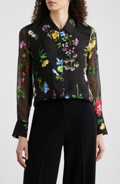 The Janice Print Silk Blend Shirt