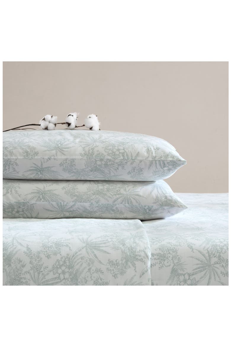 Pen & Ink Palm Sheet Set, Alternate, color, GREEN