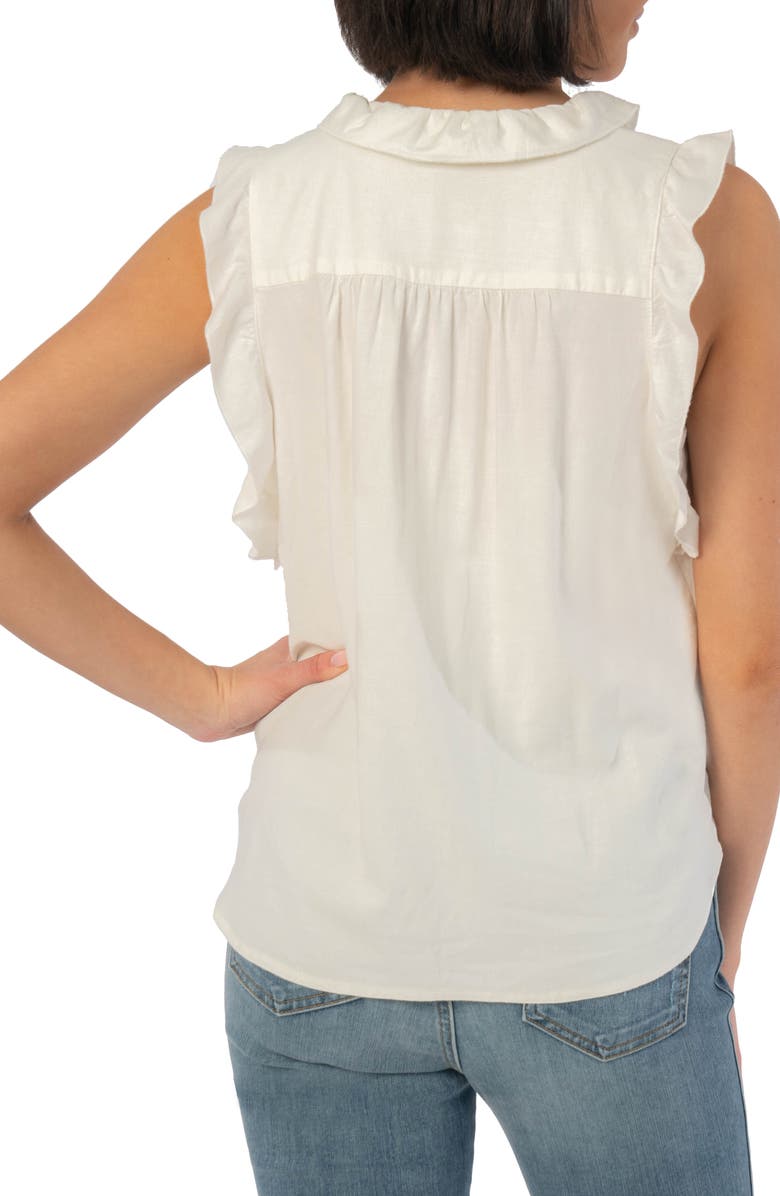 KUT from the Kloth Kennedy Ruffle Linen Blend Blouse, Alternate, color, 