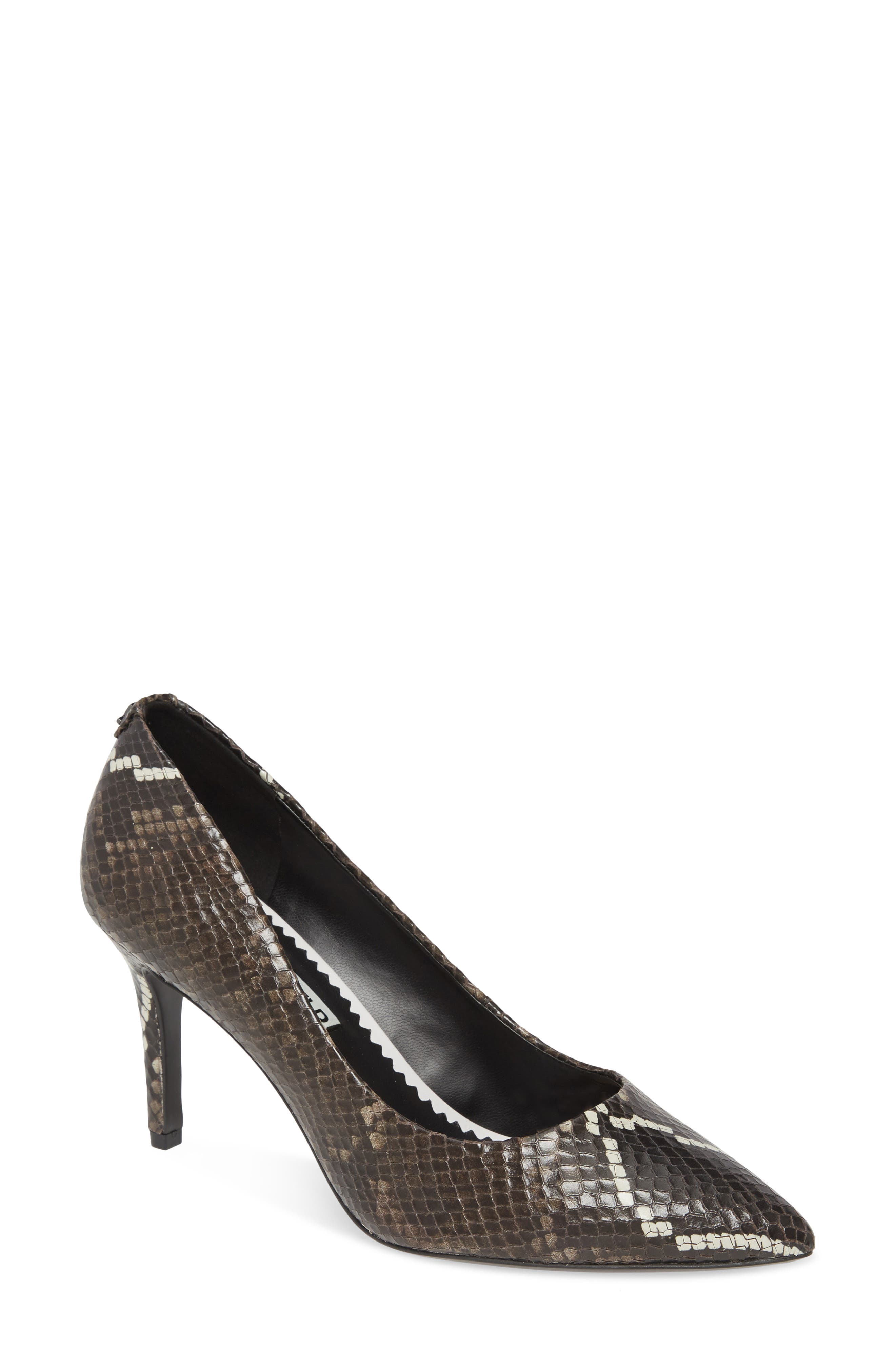 KARL LAGERFELD Royale Pump, Main, color, BLACK/ BLACK LEATHER