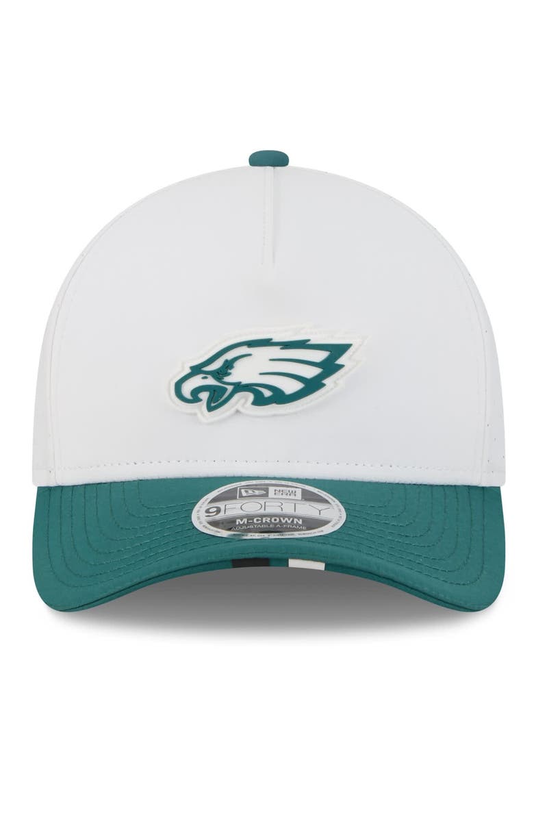 New Era Men's New Era White/Midnight Green Philadelphia Eagles 2025 NFL Training Camp A-Frame 9FORTY Adjustable Hat, Alternate, color, White