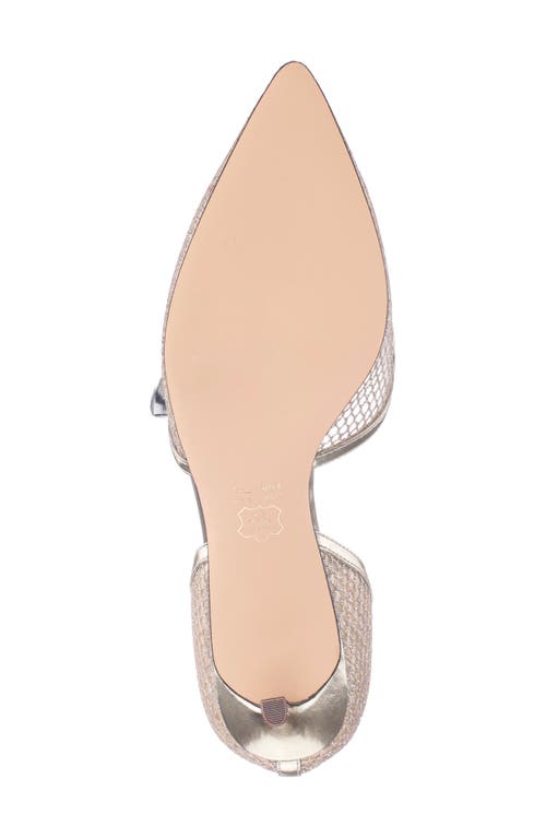 Nina Nashly Pointed Toe Cap Toe Mary Jane Pump In Silver