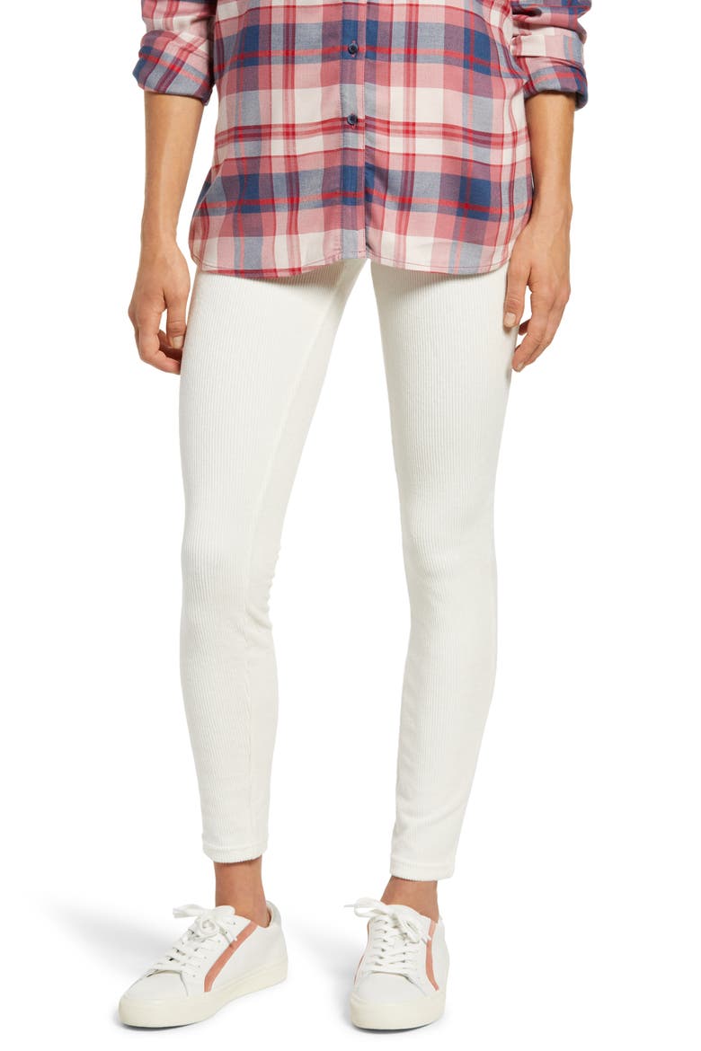 Corduroy Leggings, Main, color, WHITE SATIN