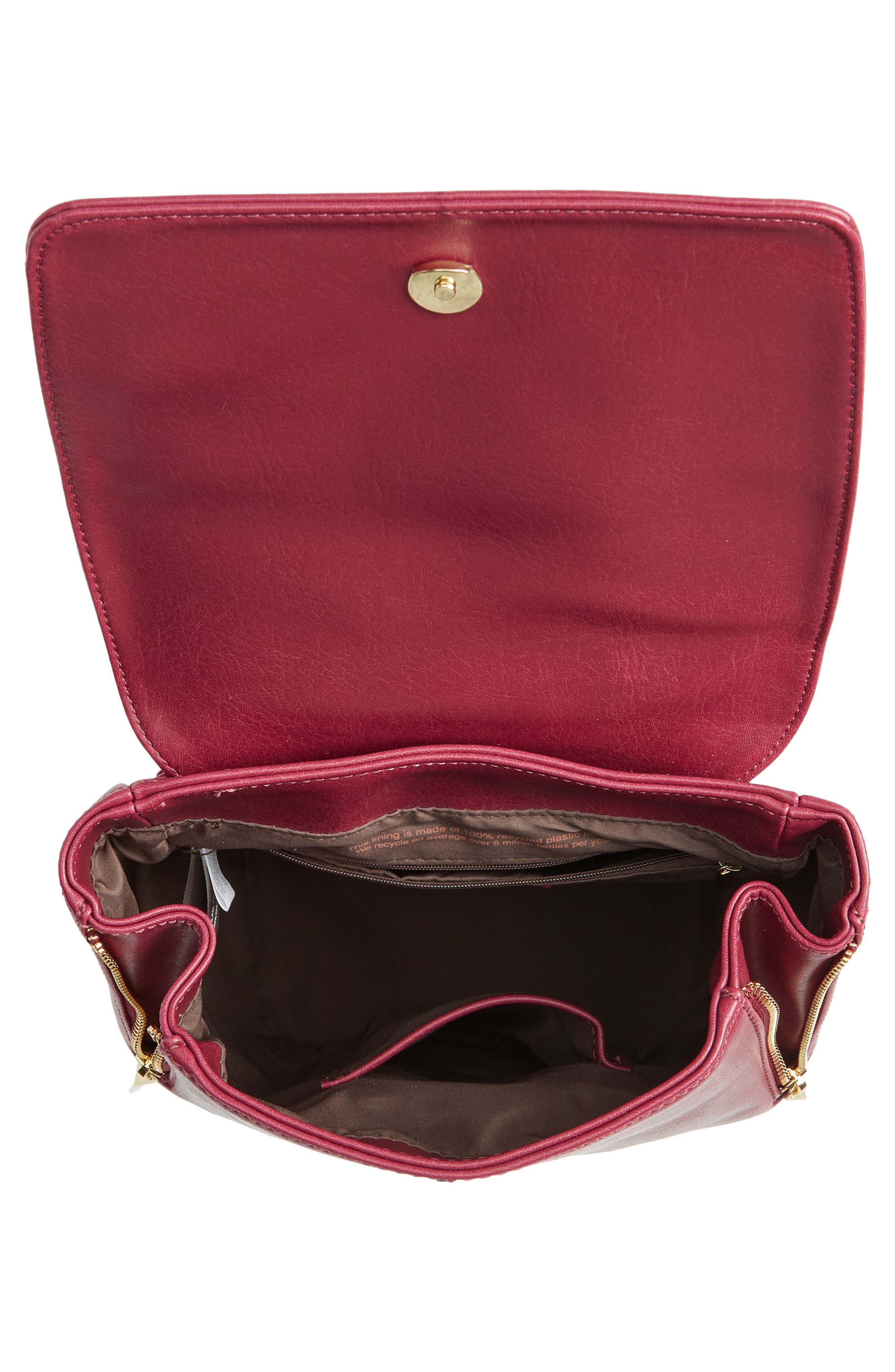 Mini Fabi Faux Leather Backpack, Alternate, color, CHILI MATTE NICKEL