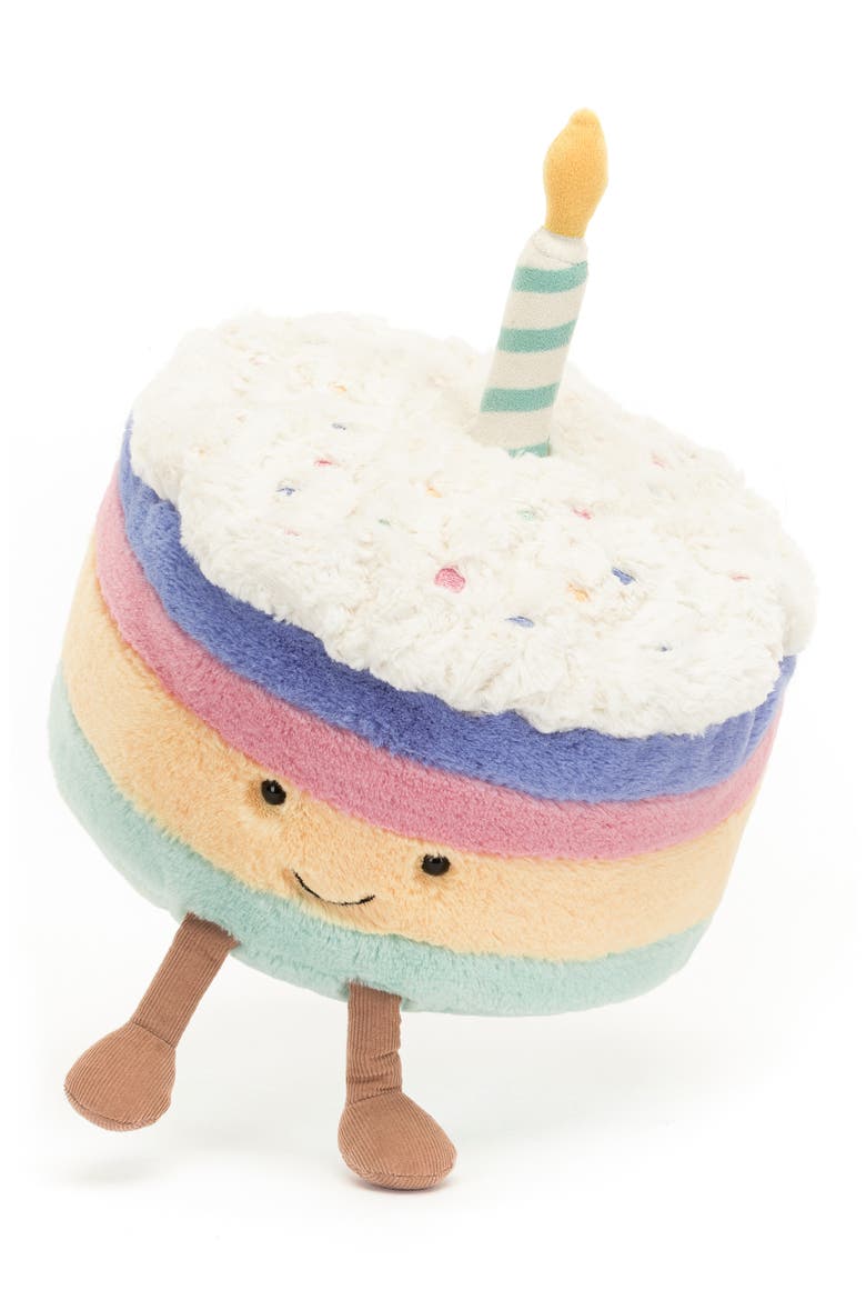 Amusable Rainbow Birthday Cake Plush Toy, Alternate, color, MULTI