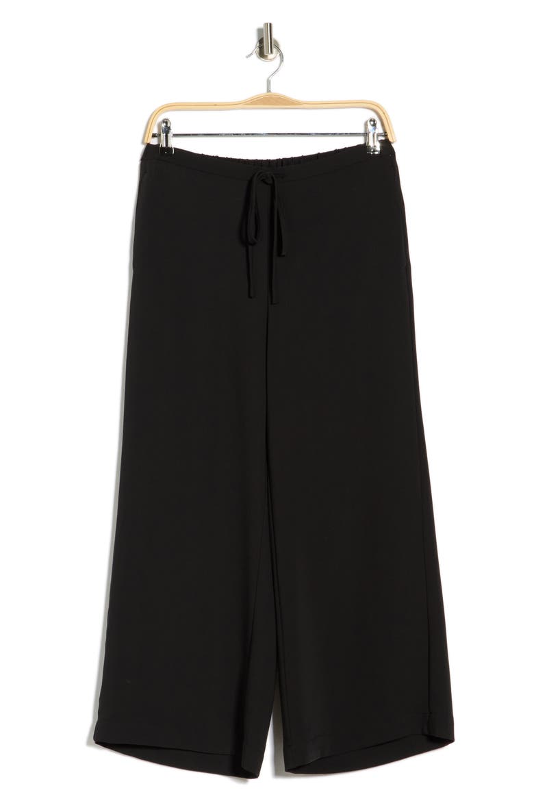 Flat Front Drawstring Pants, Alternate, color, BLACK