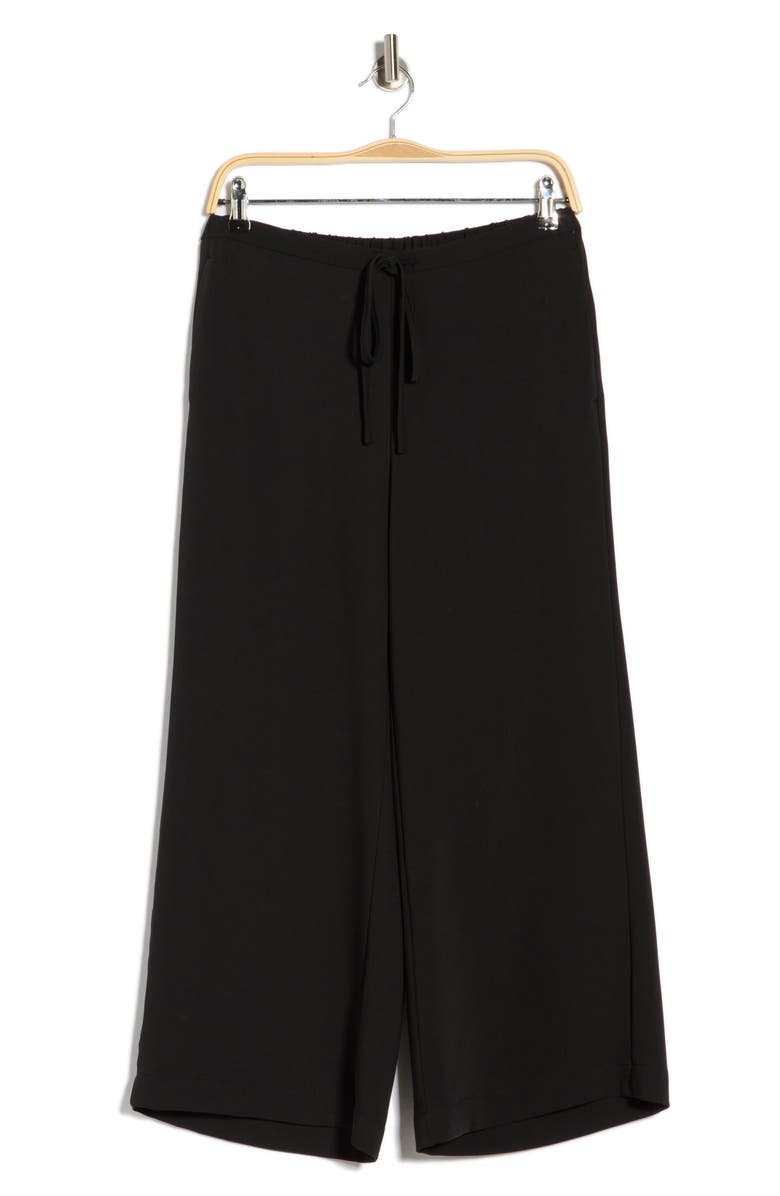 NORDSTROM RACK Flat Front Drawstring Pants, Alternate, color, Black