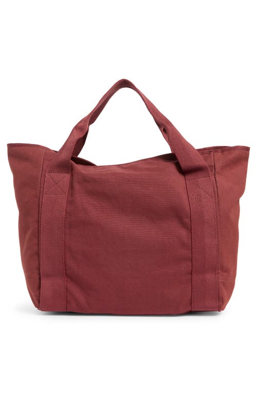 New Amsterdam Leatherworks Liliana Large Canvas Tote Bag In Burgundy