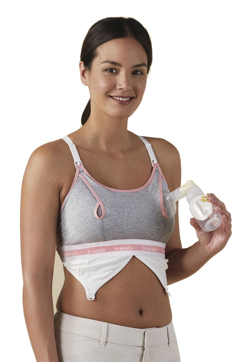 Clip & Pump Hands Free Nursing Bra Accessory, Alternate, color, DOVE HEATHER