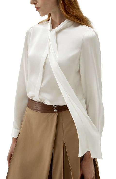 Women's Bow-tie Neck Silk Blouse