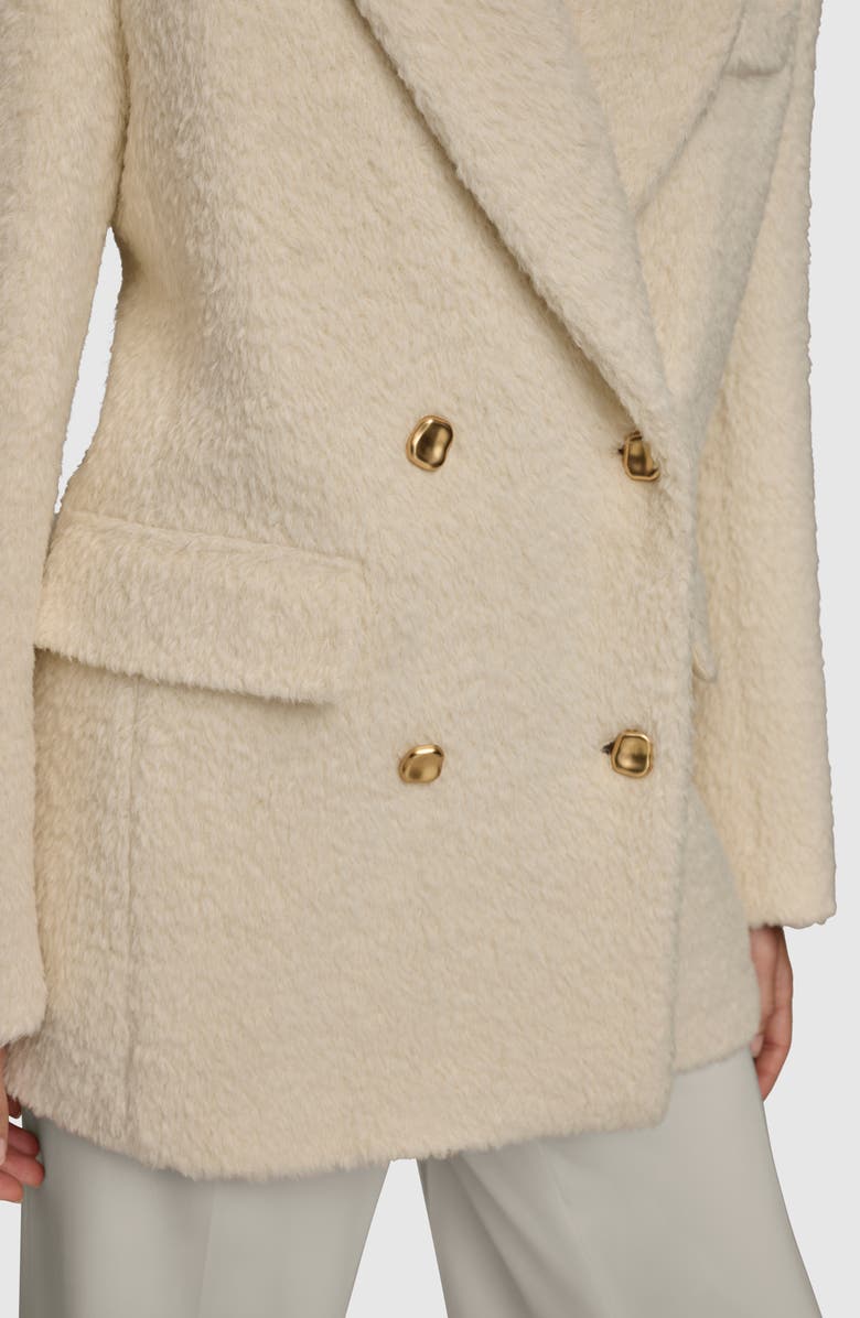 Donna Karan New York Faux Shearling Wool Blazer, Alternate, color, Ivory