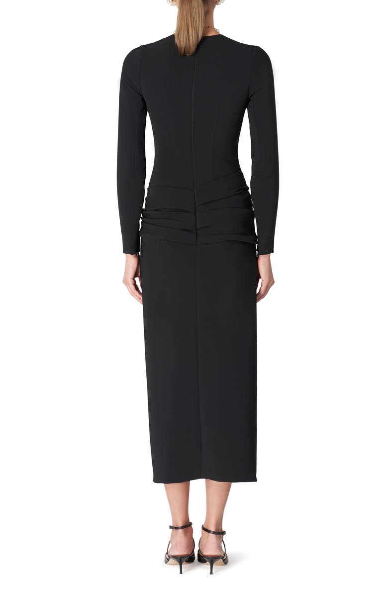 Carolina Herrera Ruched Long Sleeve Midi Dress, Alternate, color,