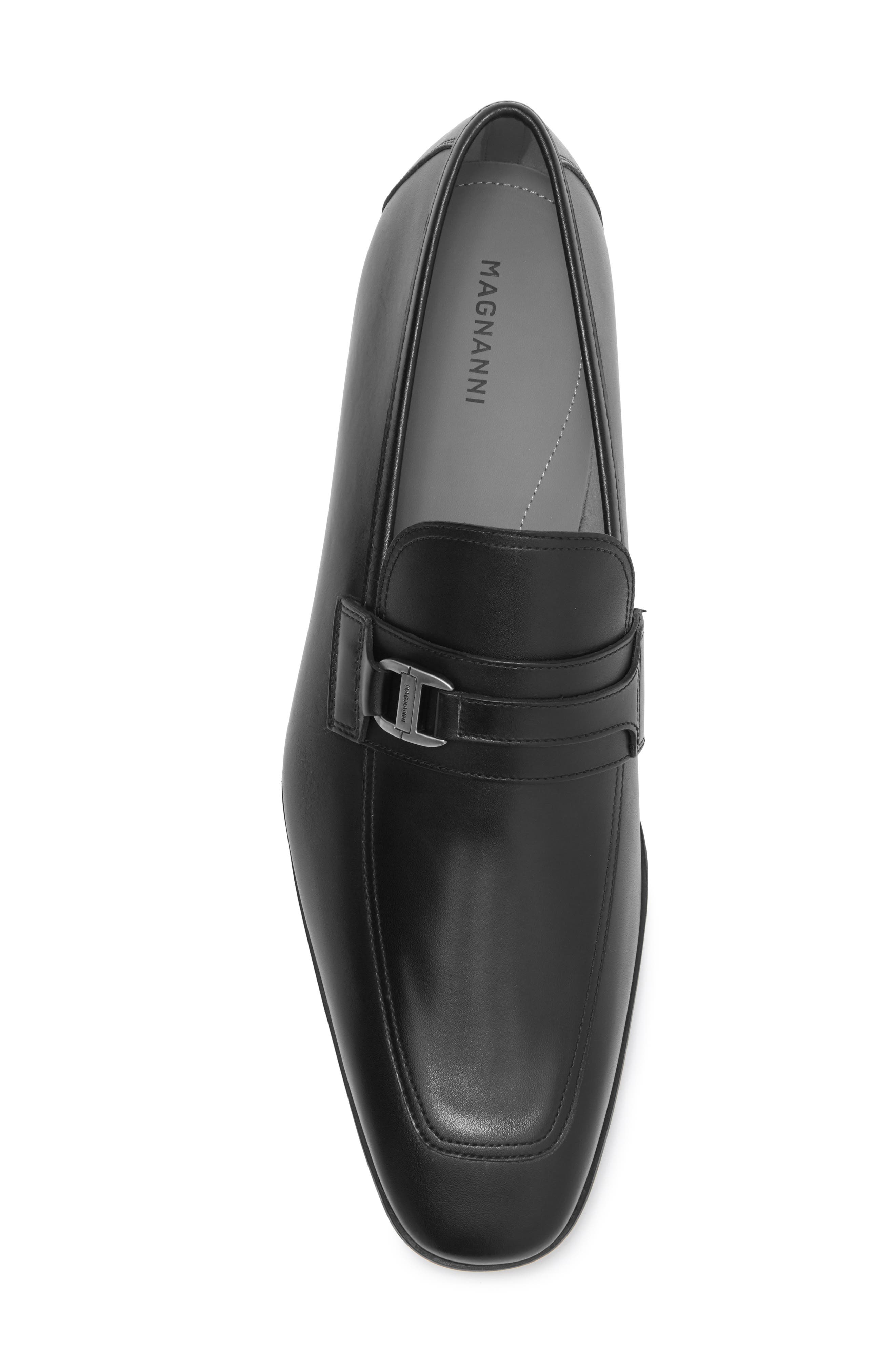 Magnanni Talaz Side Bit Leather Loafer, Alternate, color, Black