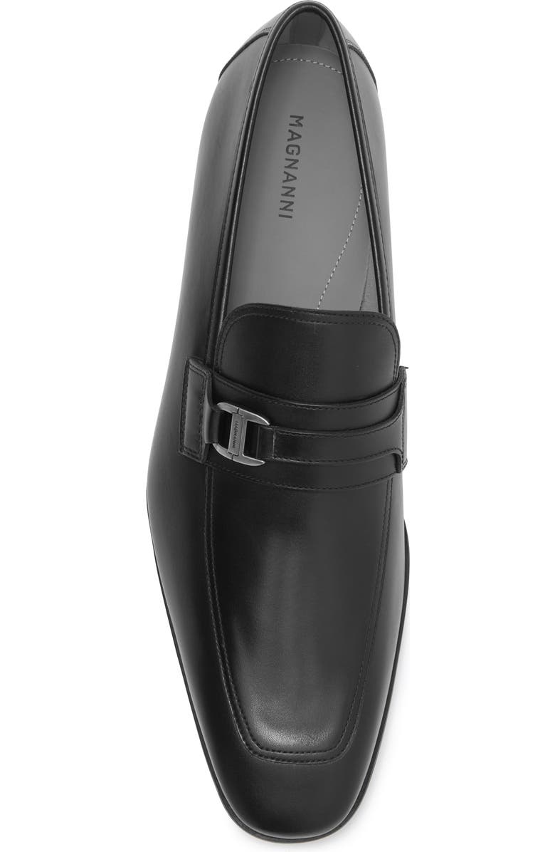 Magnanni Talaz Side Bit Leather Loafer, Alternate, color, Black