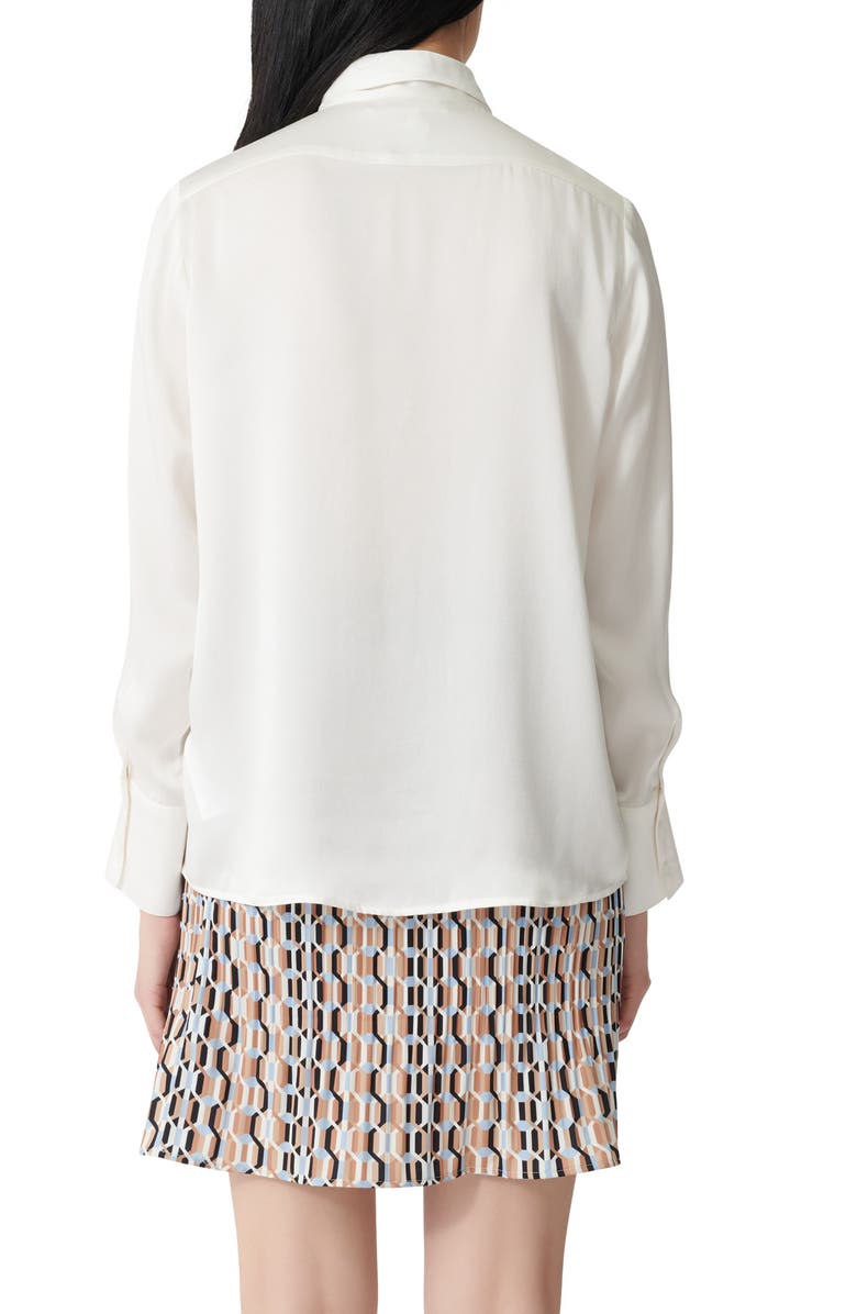 maje Button-Up Silk Shirt, Alternate, color, 