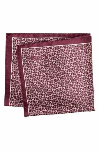 Eton Paisley Petal Grid Silk Pocket Square