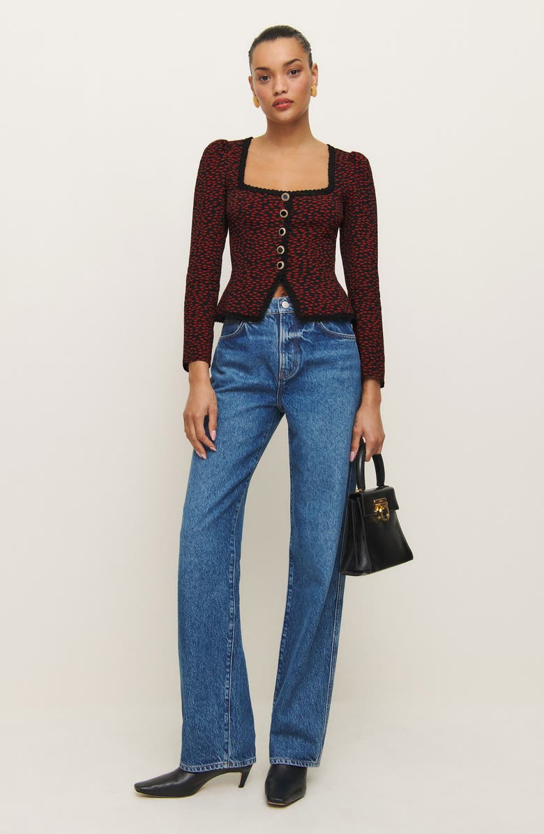 Reformation Nikky Lace Trim Top, Alternate, color, 