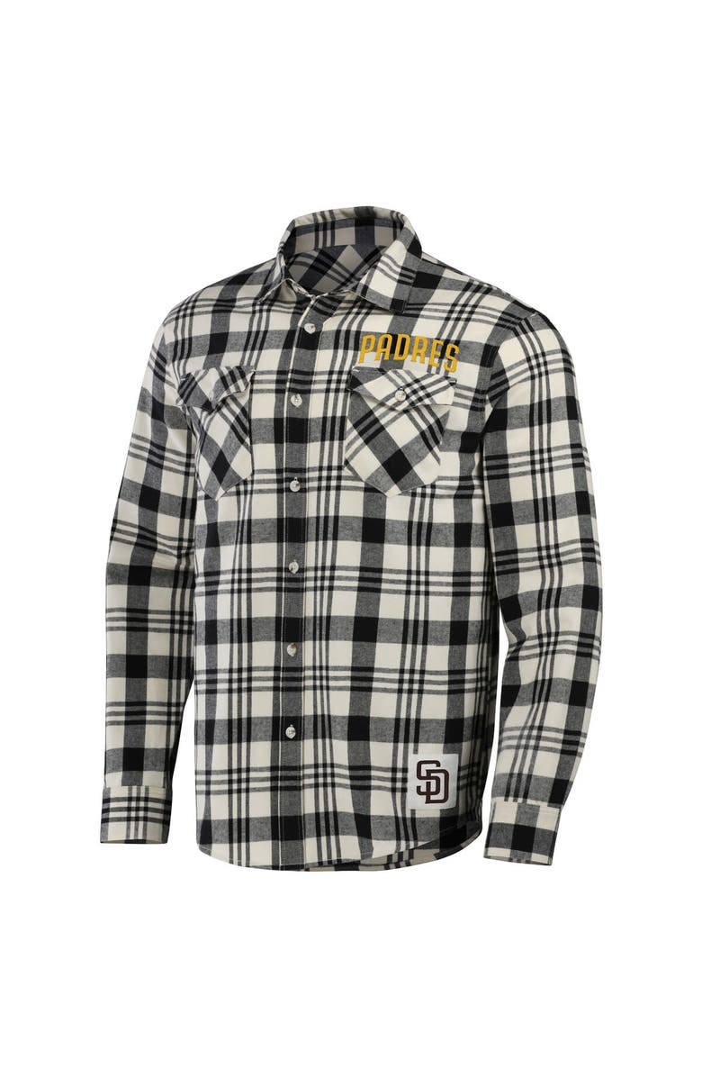Darius Rucker Collection by Fanatics Men's Darius Rucker Collection by Fanatics Black San Diego Padres Plaid Flannel Button-Up Shirt, Alternate, color, 
