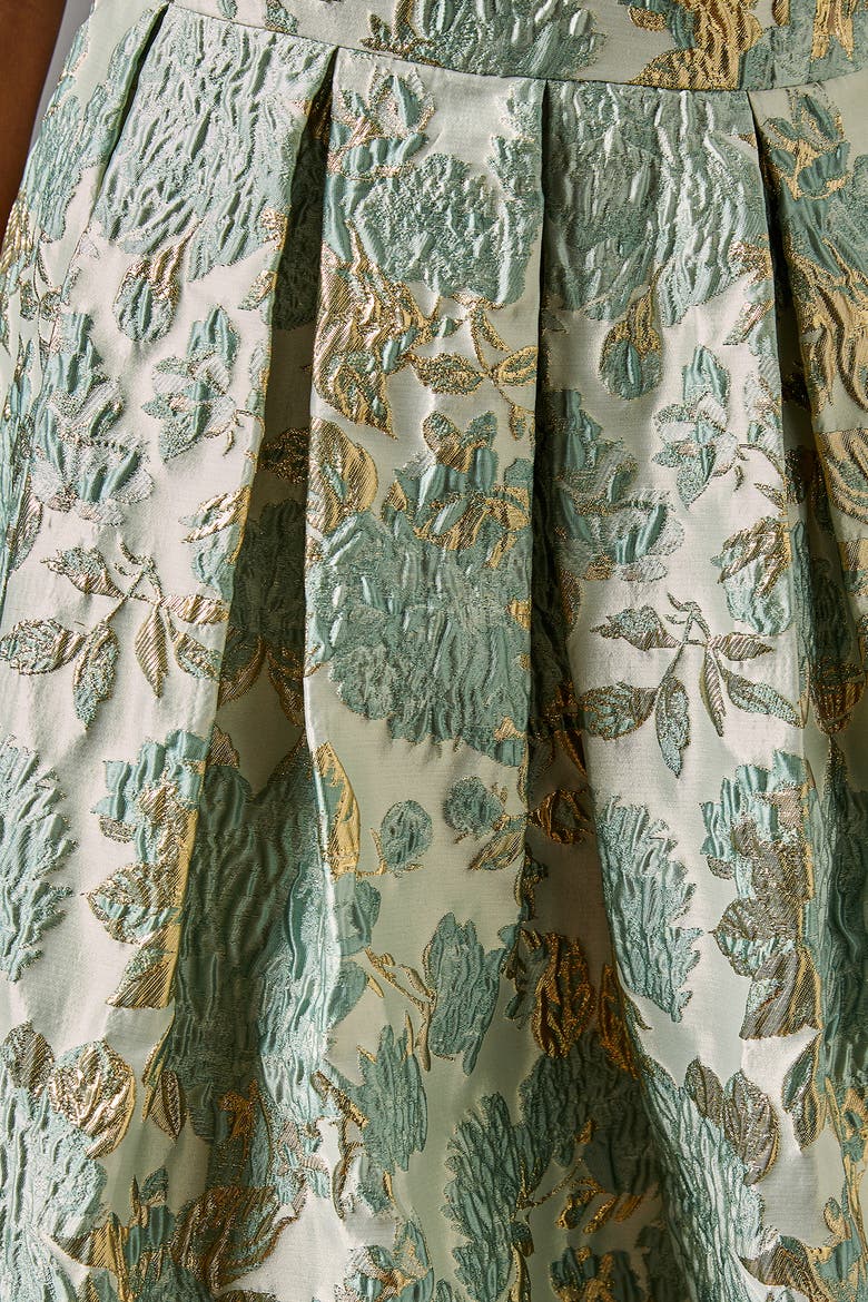 V-Neck Jacquard Midi Dress, Alternate, color, Sage