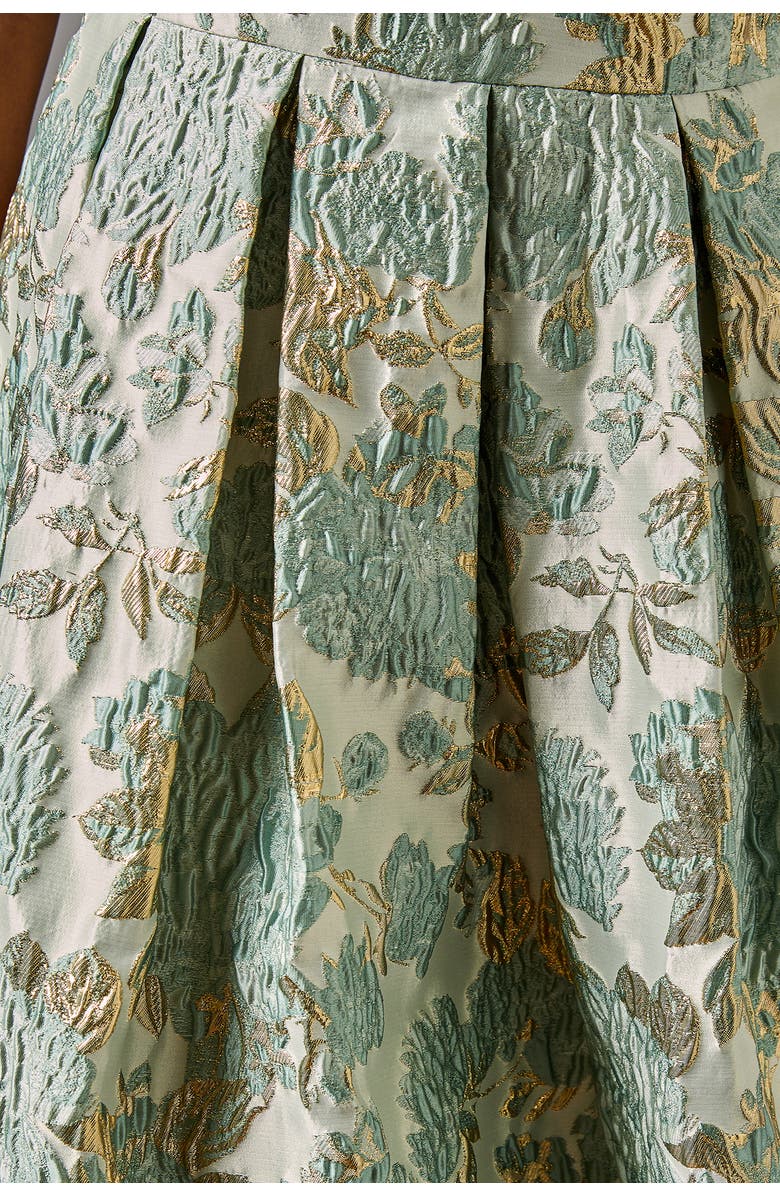 Coast V-Neck Jacquard Midi Dress, Alternate, color, Sage