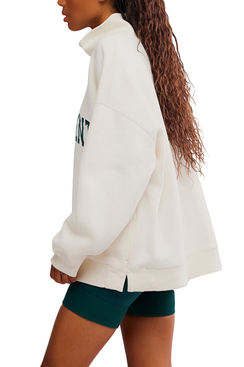 FP Movement Victory Sweatshirt & Shorts Set, Alternate, color, IVORY COMBO
