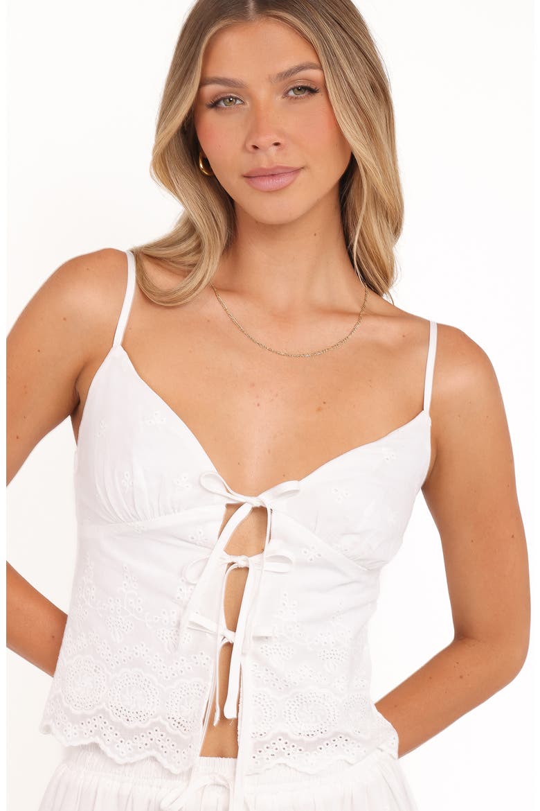 Blaire Cotton Eyelet Camisole & Maxi Skirt Set, Alternate, color, WHITE