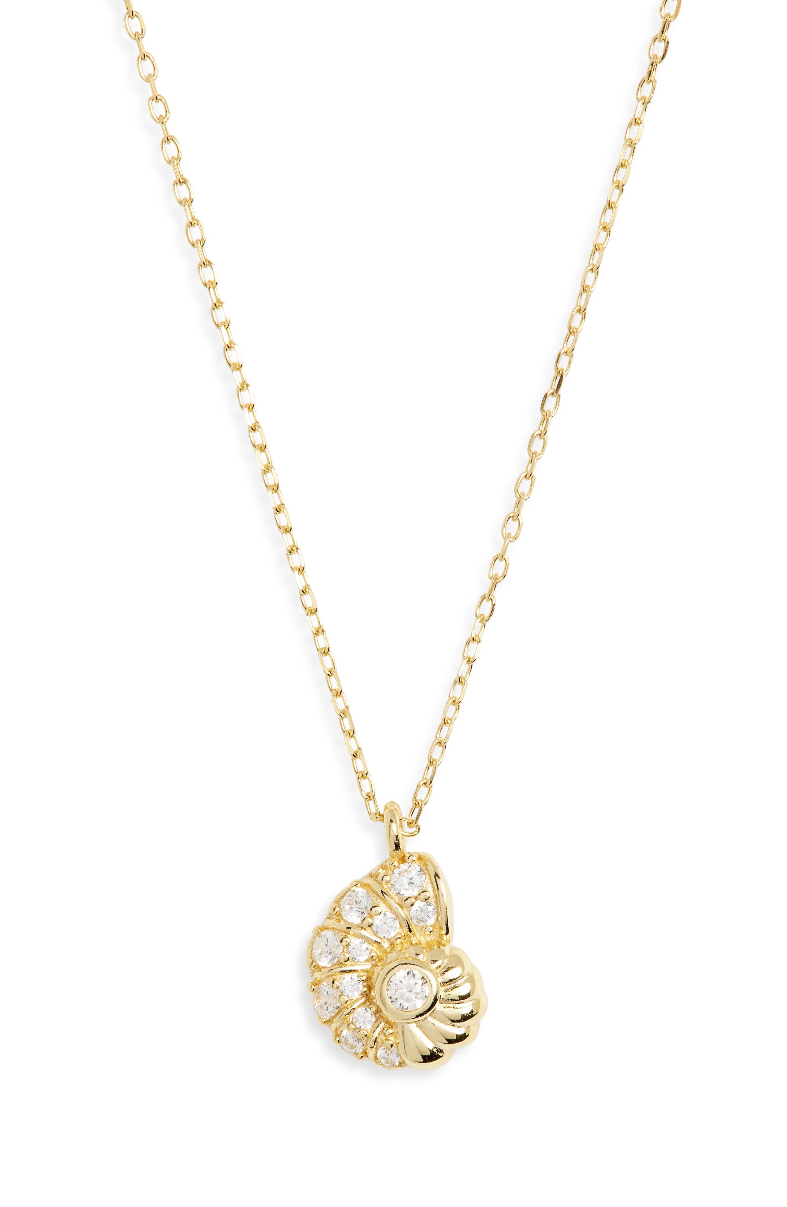 ARGENTO VIVO CZ Seashell Pendant Necklace