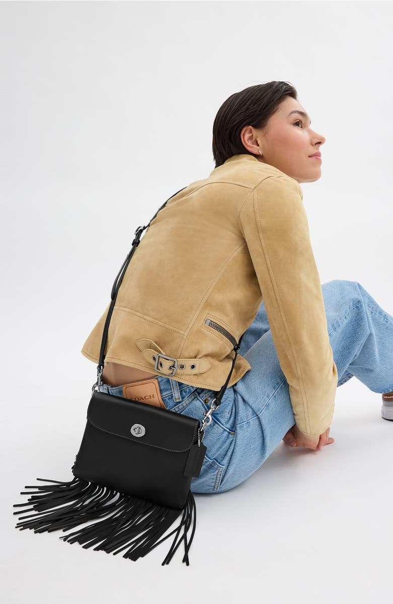 COACH 1964 Glovetanned Leather Fringe Shoulder Bag, Alternate, color,