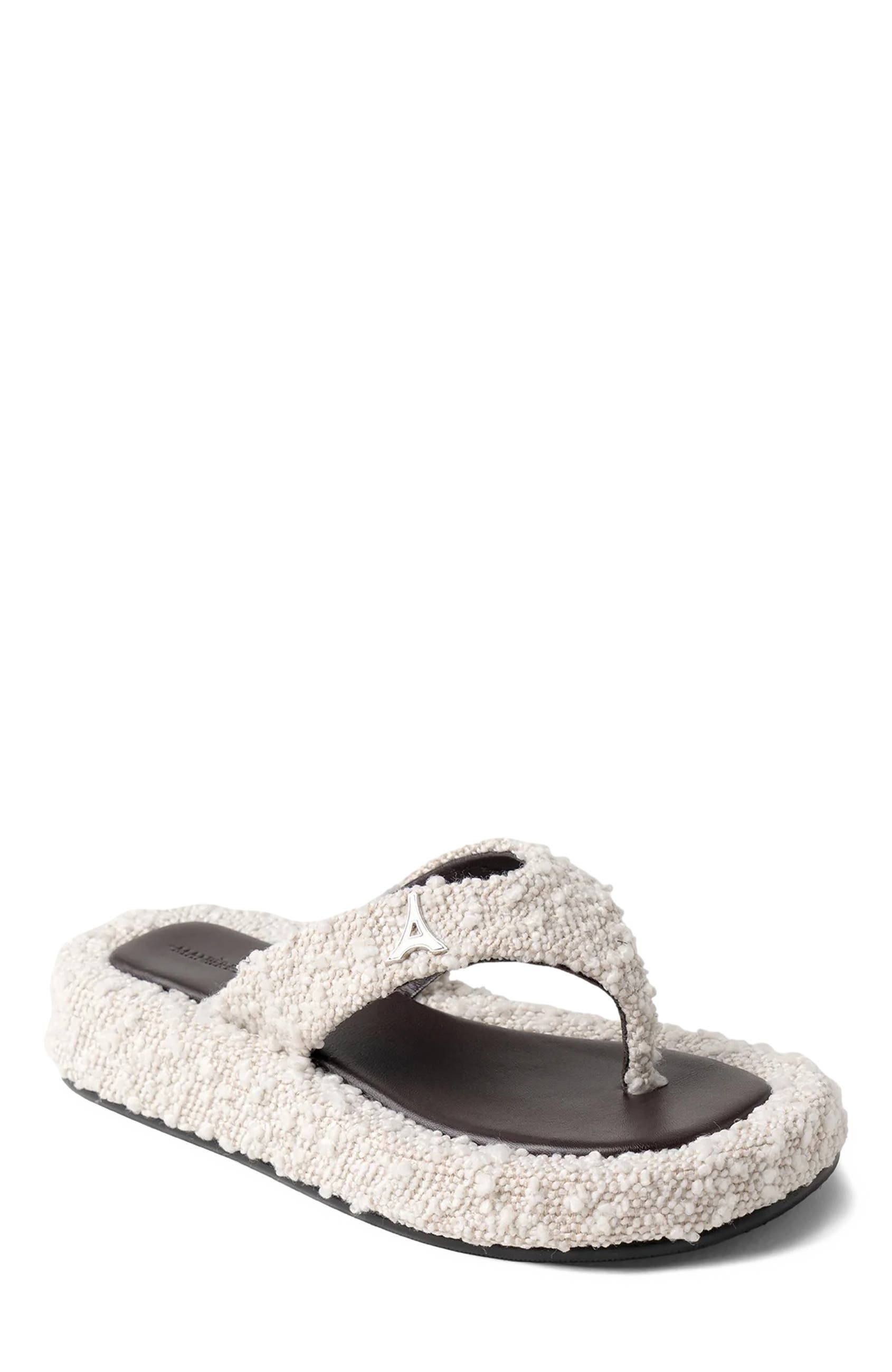 Rosalie Boucle Flatform Sandals, Alternate, color, Off White/Brown