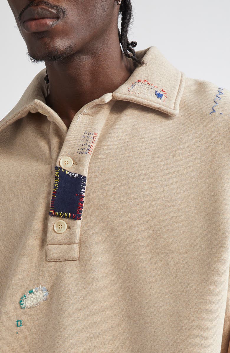 Marni Mended Polo Sweatshirt, Alternate, color,