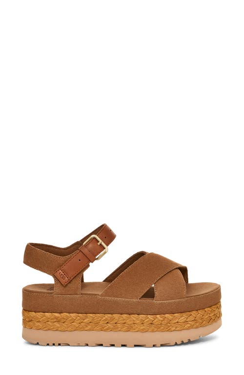 Ugg(r) Aubrey Ankle Strap Platform Sandal In Chestnut
