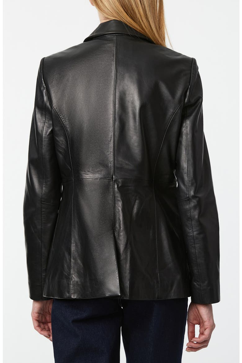 Leather Blazer, Alternate, color, BLACK